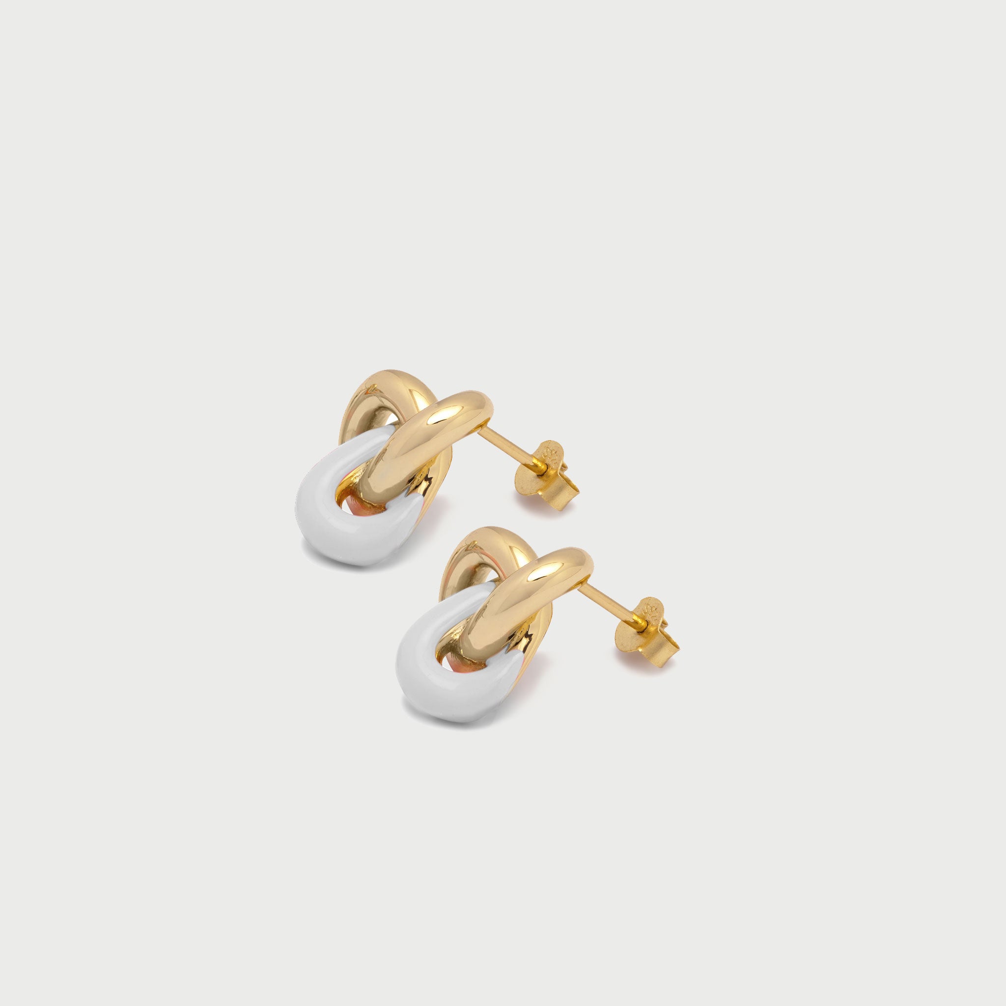 Seva Midi Face on Stud in Gold and White